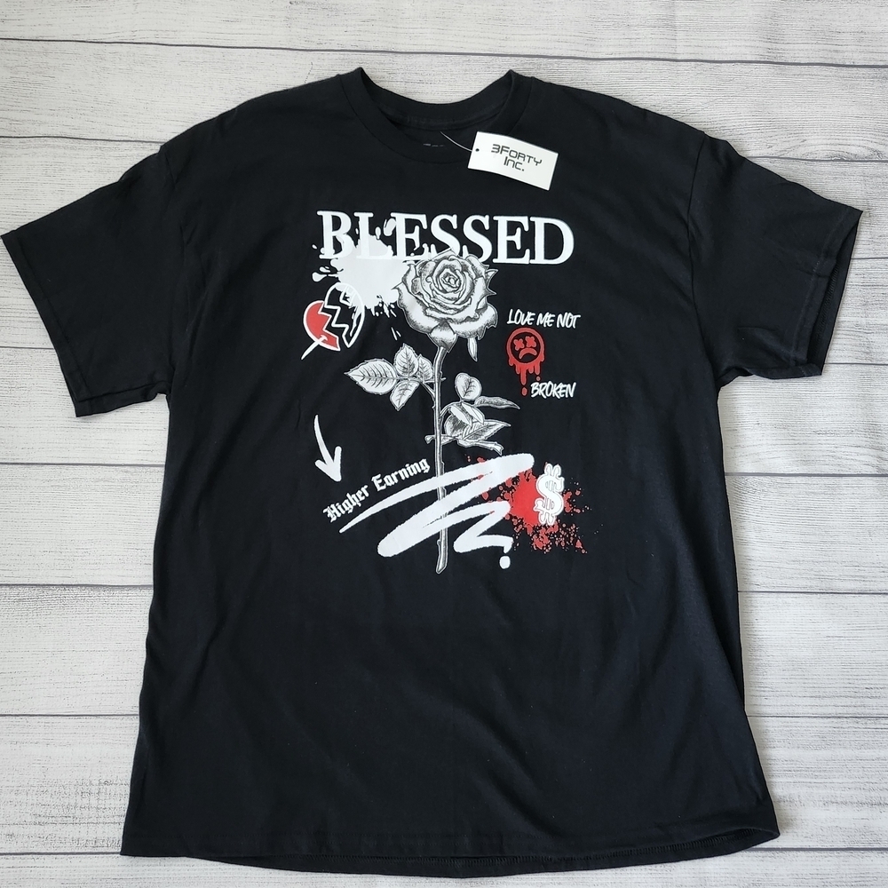 Men's "Blessed" Black Graphic T-Shirt